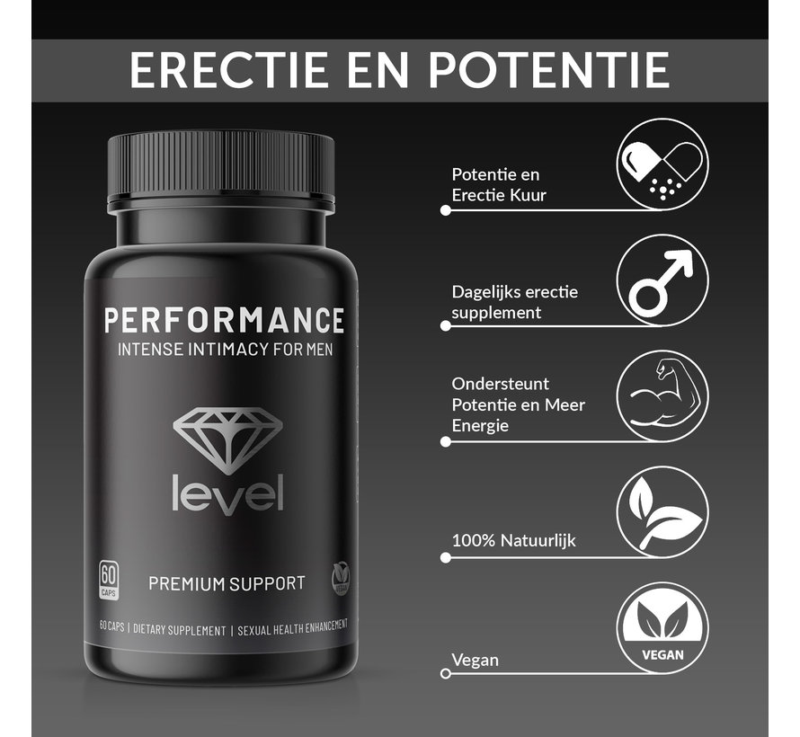Level Performance - 60 vegan caps - Erectiepillen Kuur – Erectie & Potentie ondersteuning