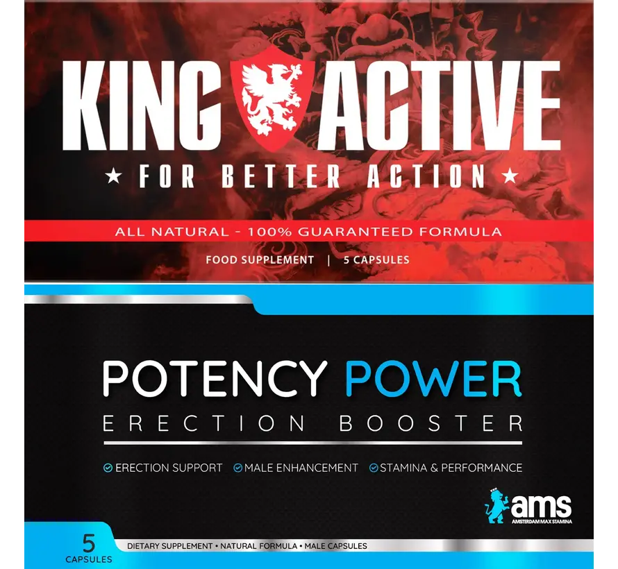 Erectiepillen | 10 pillen | Potency Power | King Active | Super Actie Pakket!