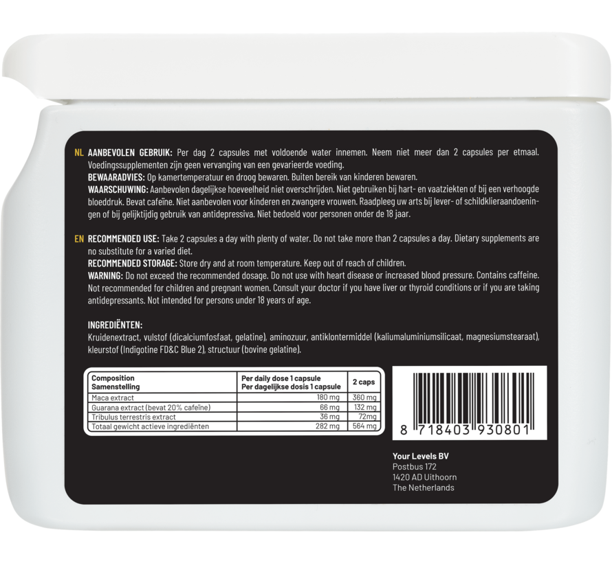 Maca Male  Booster | 60 capsules | Potentie | Libido | Energie