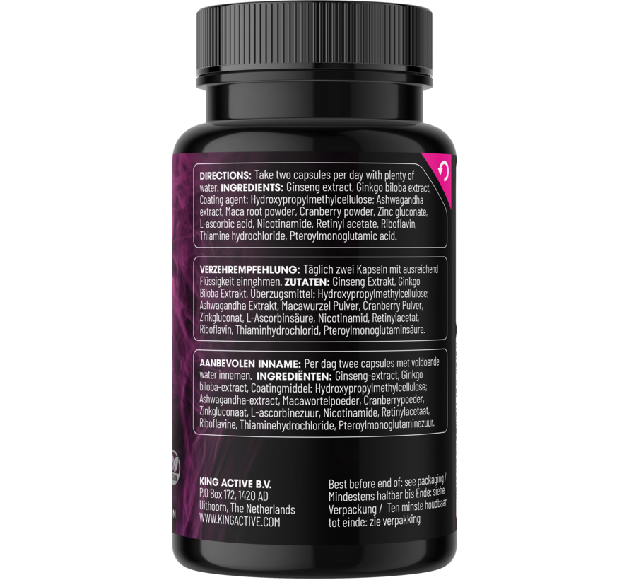 Pink Rush® – 60 Vegan Capsules | Libido Booster voor Vrouwen met Maca & Ginseng