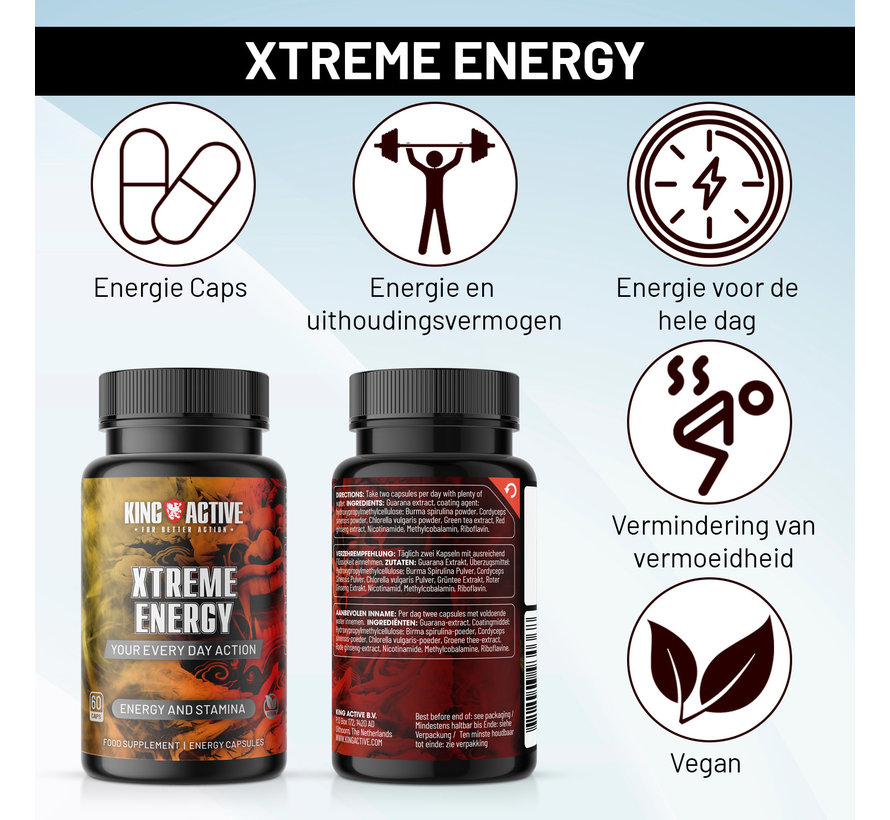 King Active  Xtreme Energy - 60 vegan caps - Energy and Stamina Booster