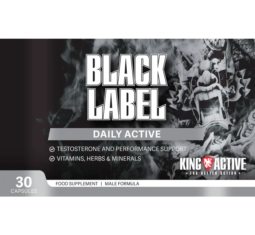 King Active Black Label 30 caps - Potentie en Testosteron Booster - One A Day