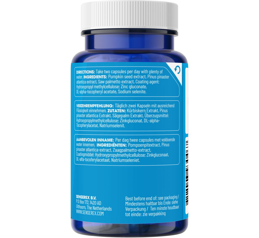 Prostate Formula | Mannenformule met Pompoenpit, Zaagpalm & Selenium | 60 Capsules