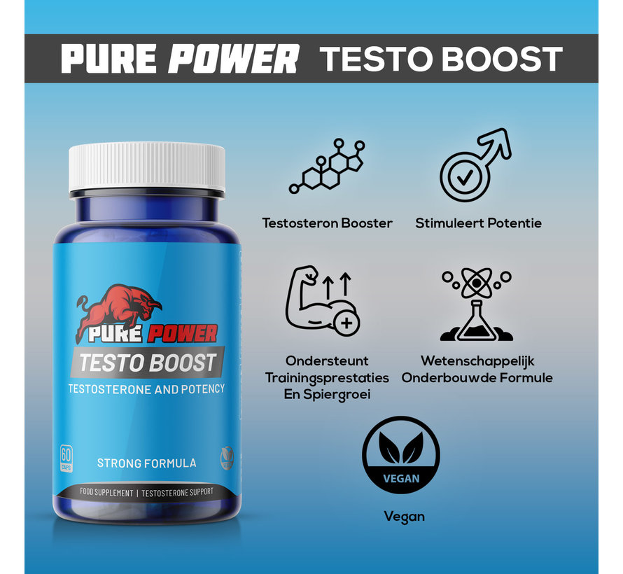 Testo Boost | Mannenformule met Magnesium, Zink & Selenium | 60 Capsules