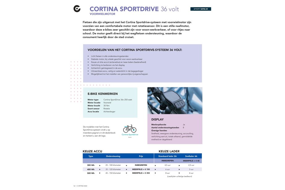 Cortina E-U4 Elektrische Transportfiets 28 inch Blue Sky Metallic Matt RB7 FM