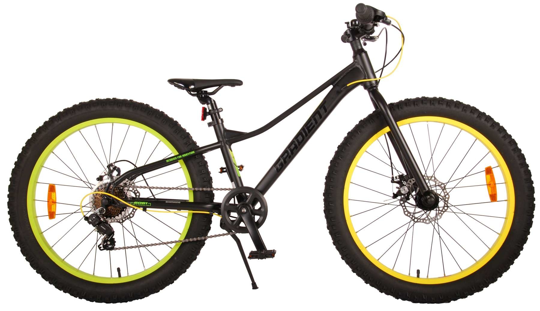 Volare Gradient Fatbike 24 inch Zwart/Groen/Geel 7v - Ado Bike