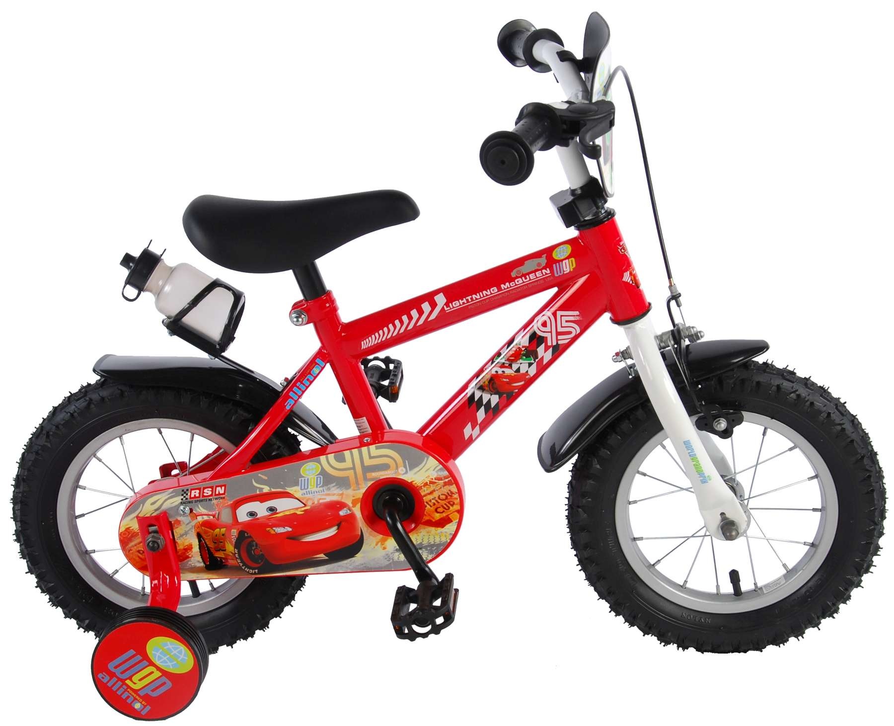 Disney Cars Kinderfiets Jongens 12 inch Rood - Ado Bike