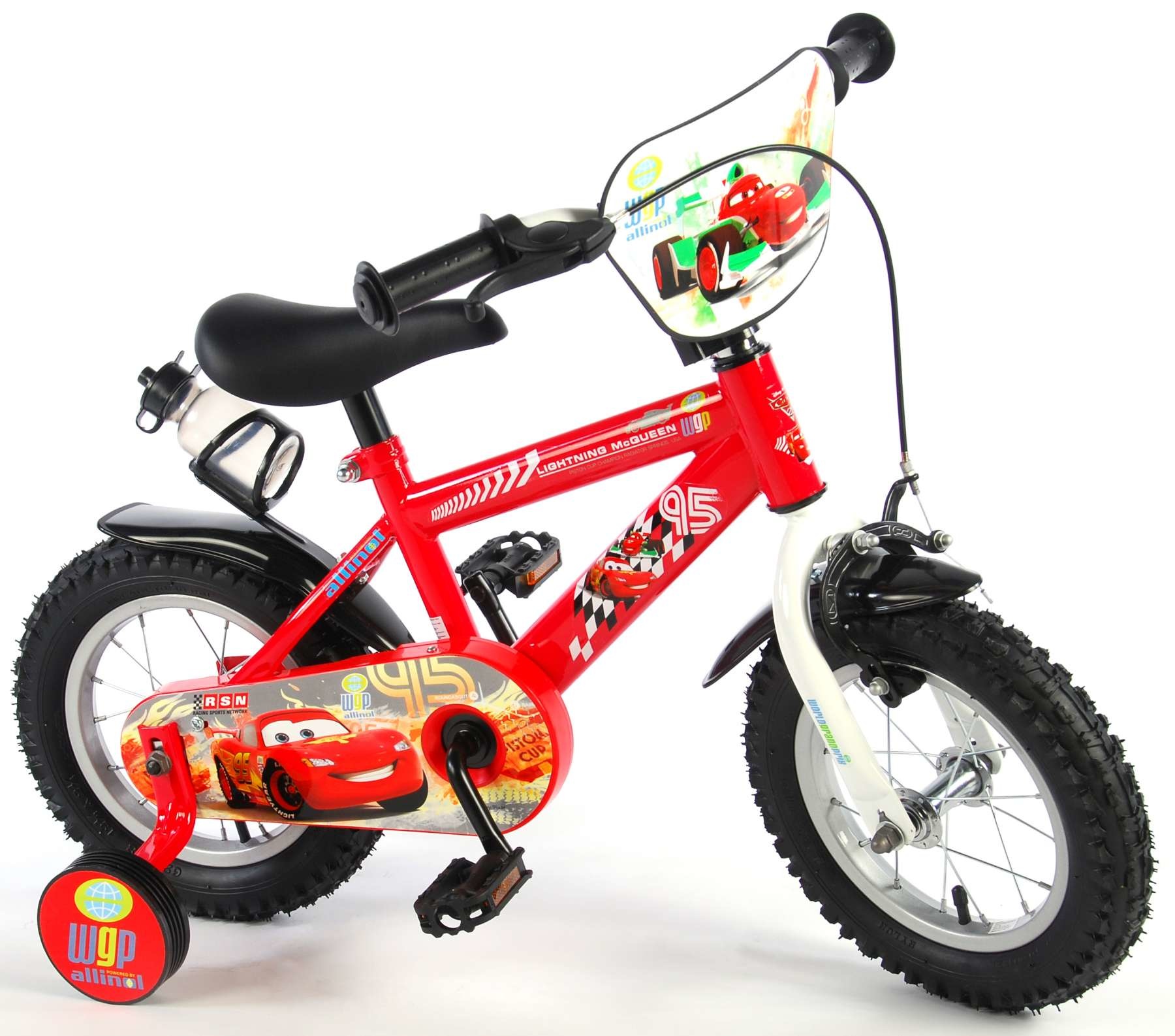 Disney Cars Kinderfiets Jongens 12 inch Rood - Ado Bike