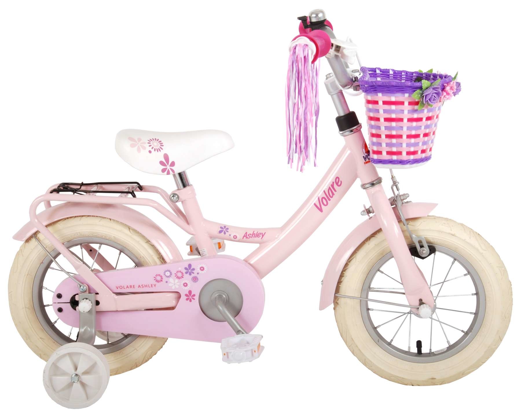 Volare Ashley Kinderfiets Meisjes 12 inch Roze 95% afgemonteerd - Ado Bike