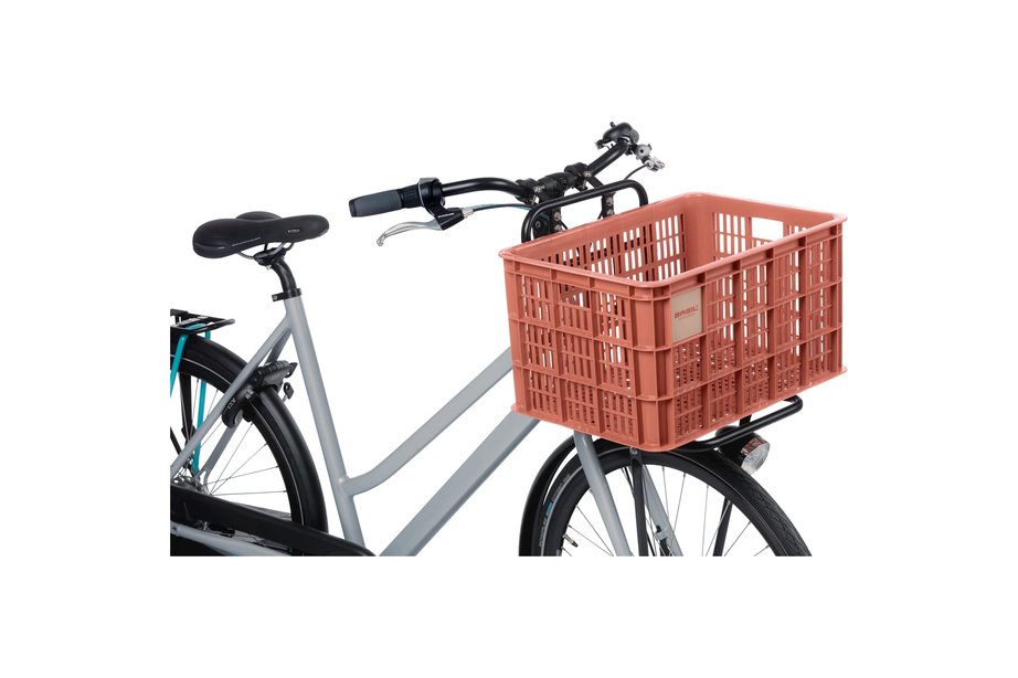 Basil fietskrat L groot terra red - Ado Bike
