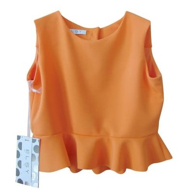 Elsy top oranje effen