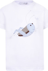 Il Gufo T-shirt wit sprinkhaan