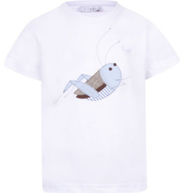 Il Gufo T-shirt wit sprinkhaan