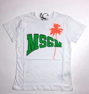 MSGM T-shirt wit fluo opdruk