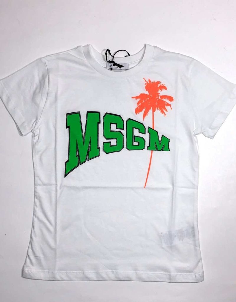 MSGM T-shirt wit fluo opdruk