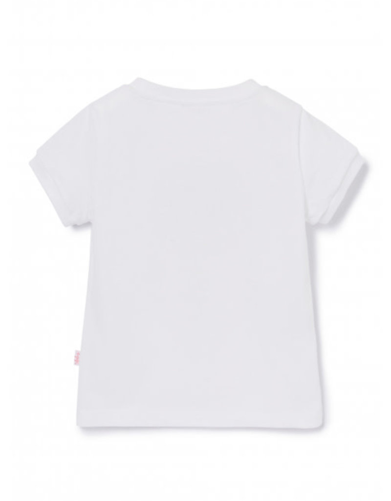 Il Gufo T-shirt uil wit + roze