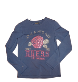 Guess t-shirt blauw met strass