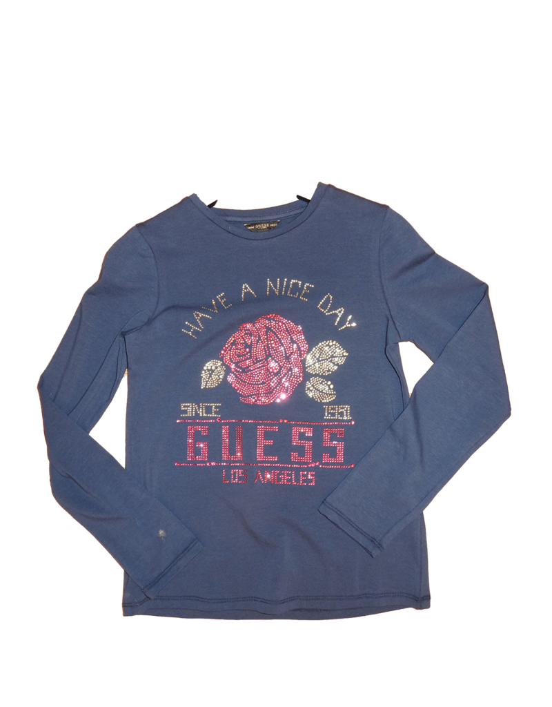 Guess t-shirt blauw met strass