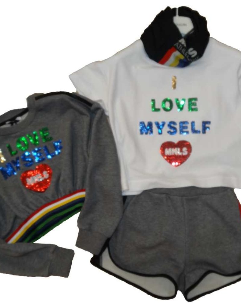 Monnalisa 1 T-shirt grijs love myself