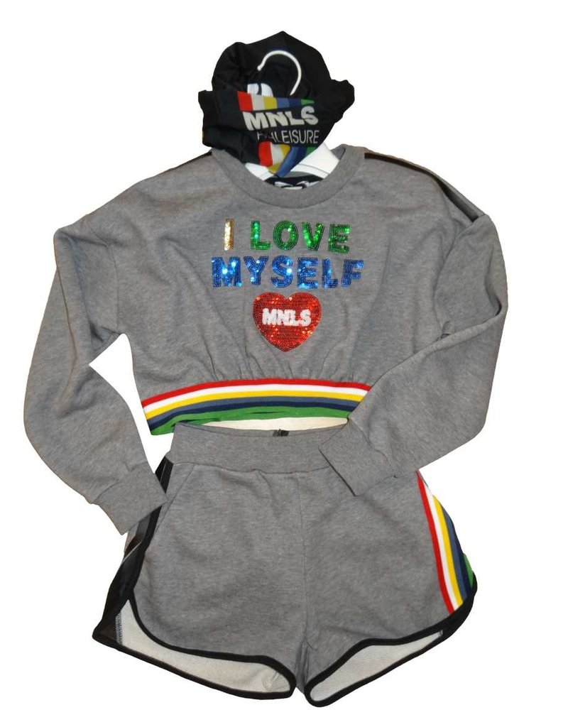 Monnalisa 1 T-shirt grijs love myself