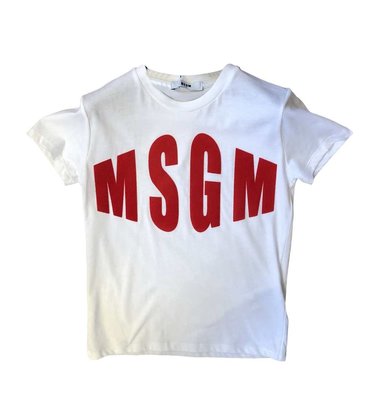 MSGM T-shirt wit rode letters km