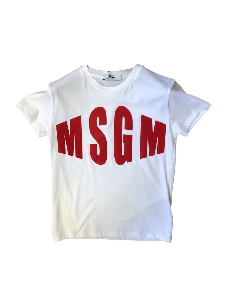 MSGM T-shirt wit rode letters km