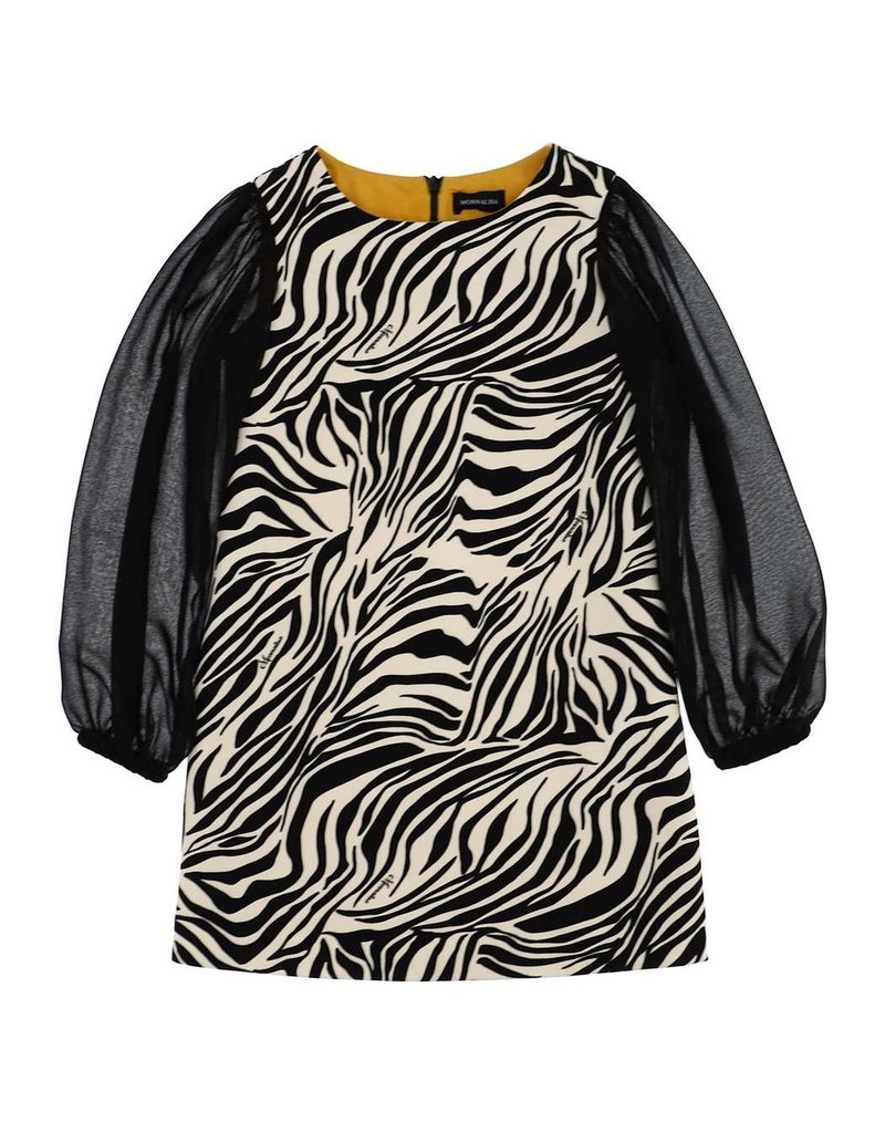 Monnalisa jurk zwart wit zebra