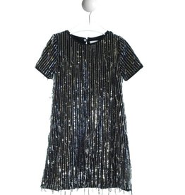 T-Love jurk km zwart glitter