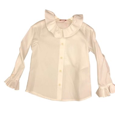 Il Gufo blouse ecru kraagje en manchet