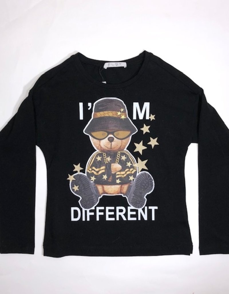 Elsy t-shirt zwart i'm different