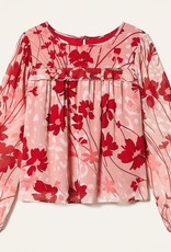 Twinset blouse bloem fuchsia