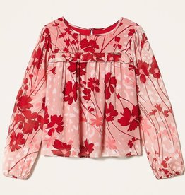 Twinset blouse bloem fuchsia