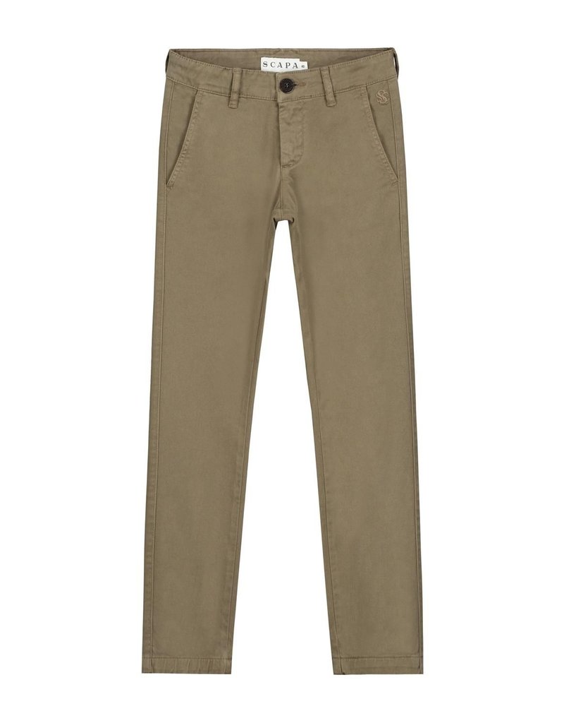 Scapa broek stretch katoen kaki/zand donker