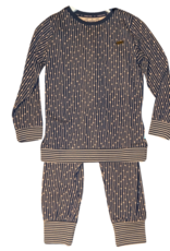 Charlie Choe pyjama blauw met streep zalm