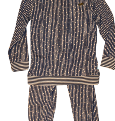 Charlie Choe pyjama blauw met streep zalm