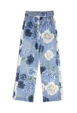 Monnalisa broek blauw met rozen en bloemen