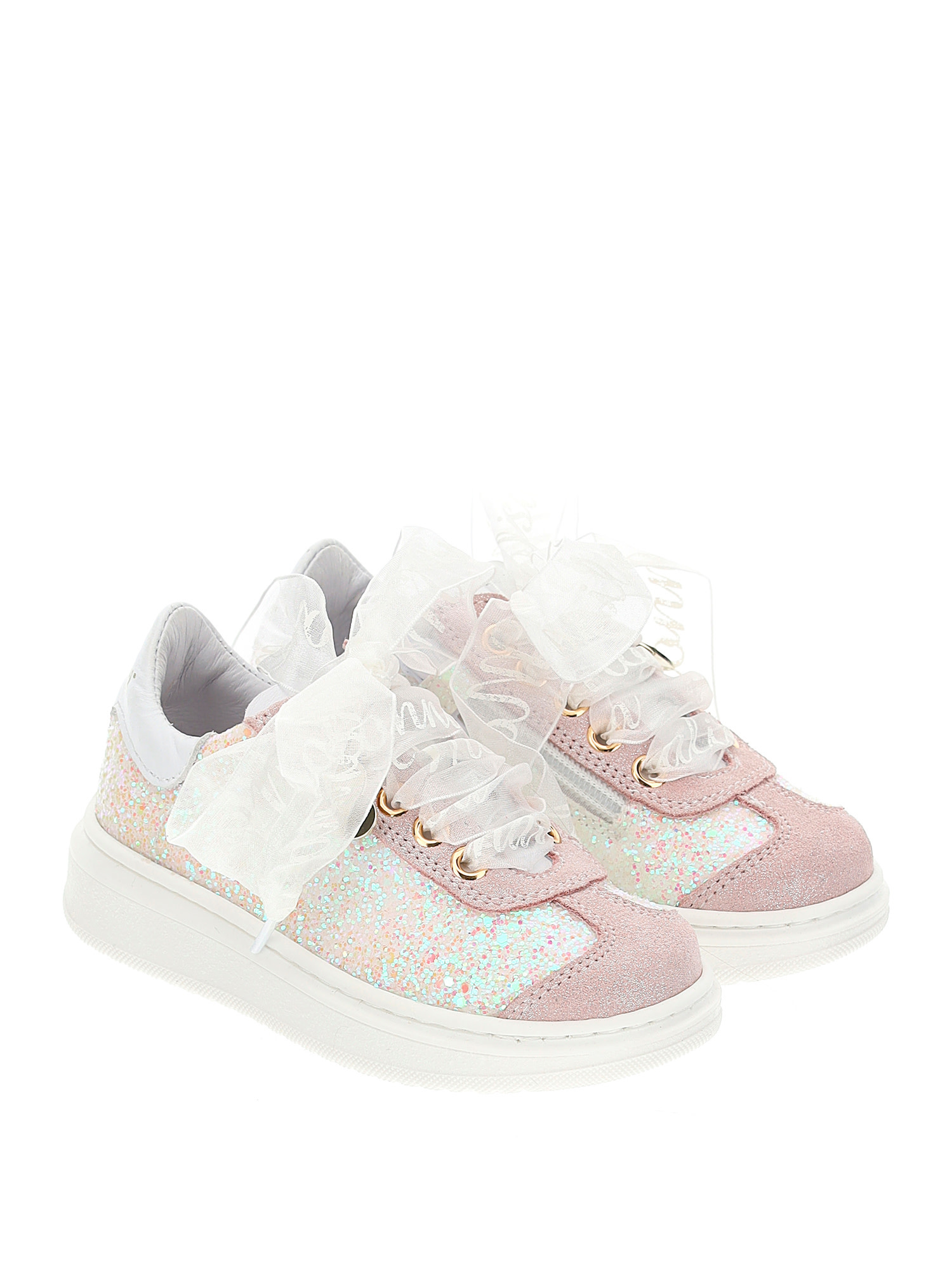 Monnalisa sneaker roze glitter strik monnalisa