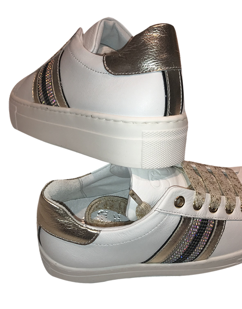 RTB/Hoops sneaker wit met goud en donkerblauw