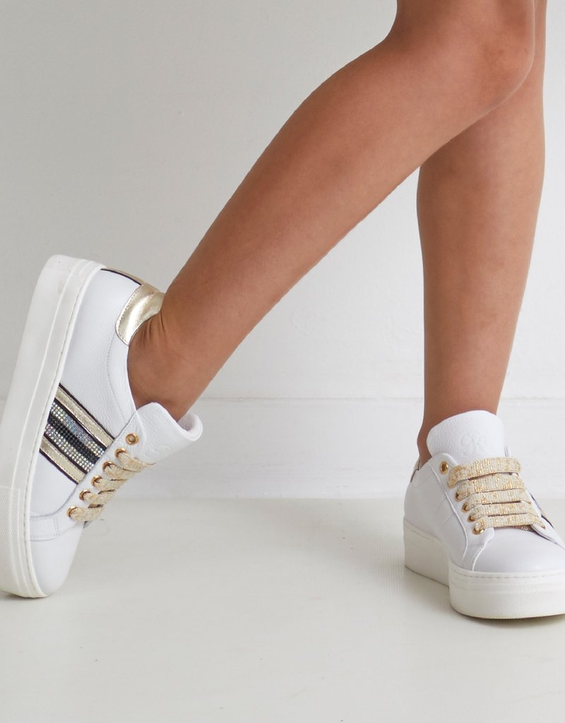 RTB RTB Hoops sneaker wit met goud en donkerblauw