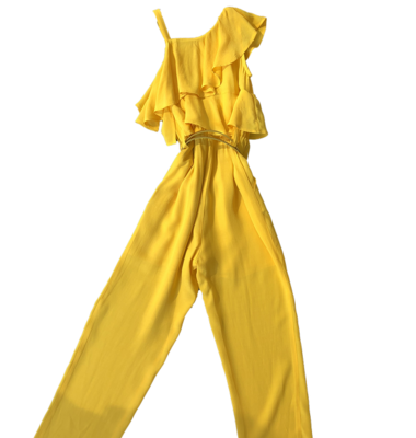 Liu Jo jumpsuit geel open schouder