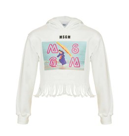 MSGM wit hoodie franje