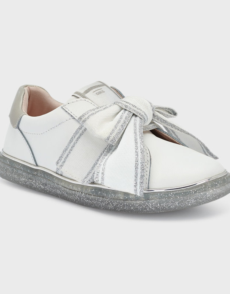 Mayoral sneaker wit zilver strik velcro