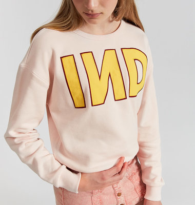 Indee sweater ecru/roze ind