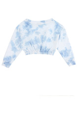 Monnalisa sweater kort wit blauw en vlinder