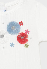 Mayoral T-shirt wit bloemen kleur