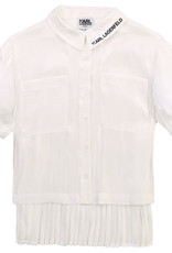 Karl Lagerfeld blouse wit km met zwart logo