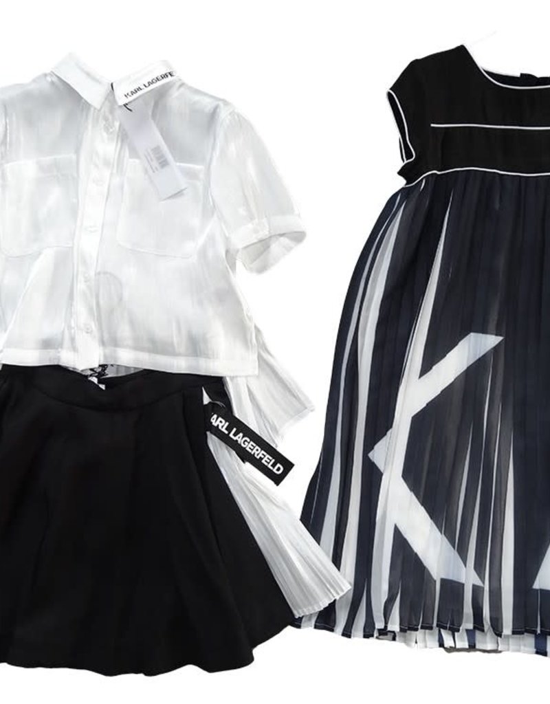 Karl Lagerfeld blouse wit km met zwart logo
