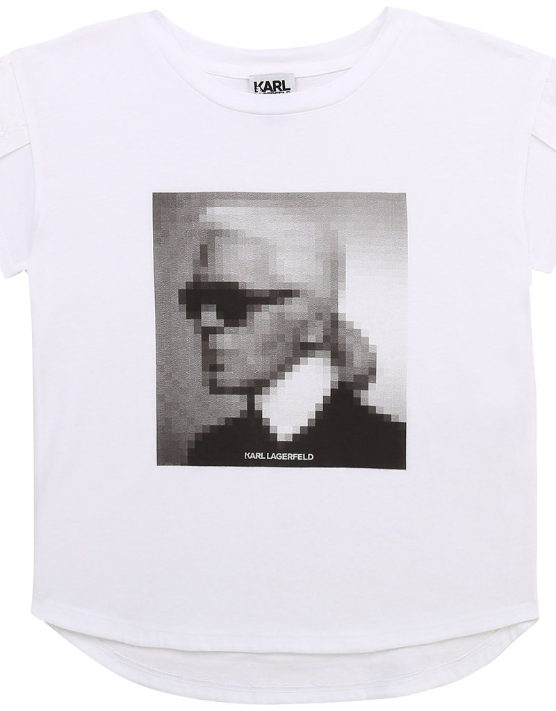 monster Adelaide Master diploma Karl Lagerfeld T-shirt km wit gezicht Karl