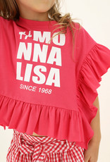 Monnalisa poncho t-shirt fuchsia met logo