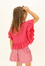 Monnalisa poncho t-shirt fuchsia met logo